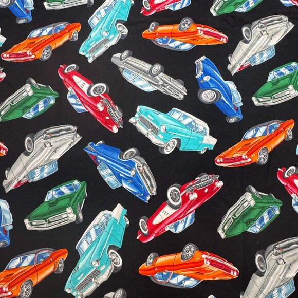 Vintage Classic Cars Handmade Mens Button Up Shirt Black Short Sleeve Size XL? - Picture 2 of 16